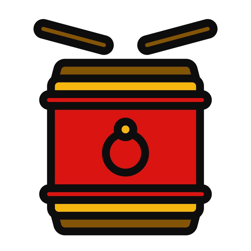drum traditional instrument of Lion dance Chinese new year Illustration icon tradional holiday chinese culture vector