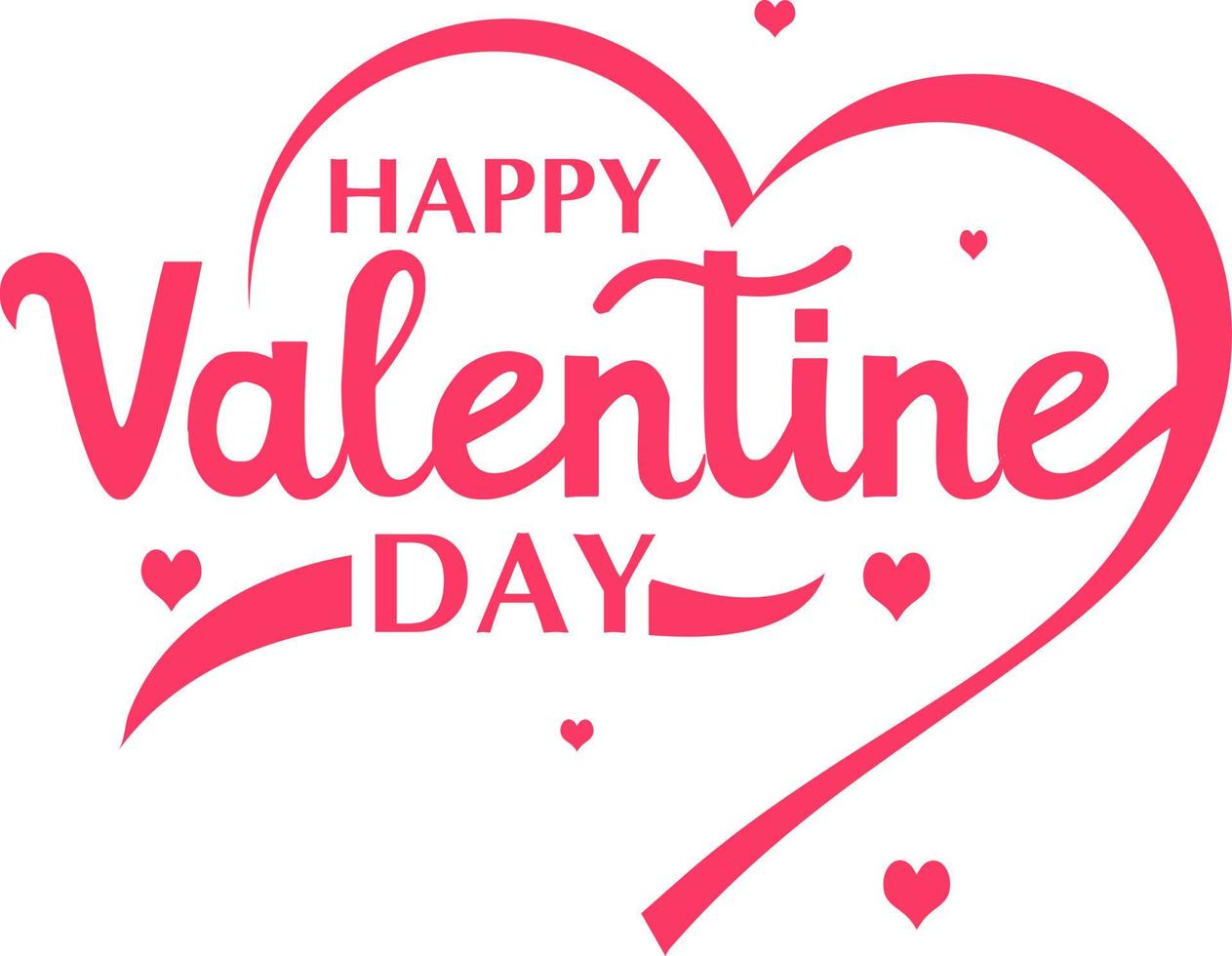 happy valentines day lettering on heart frame illustration vector