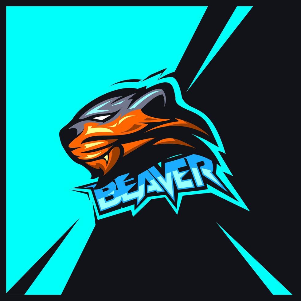 beaver mascot logo vector