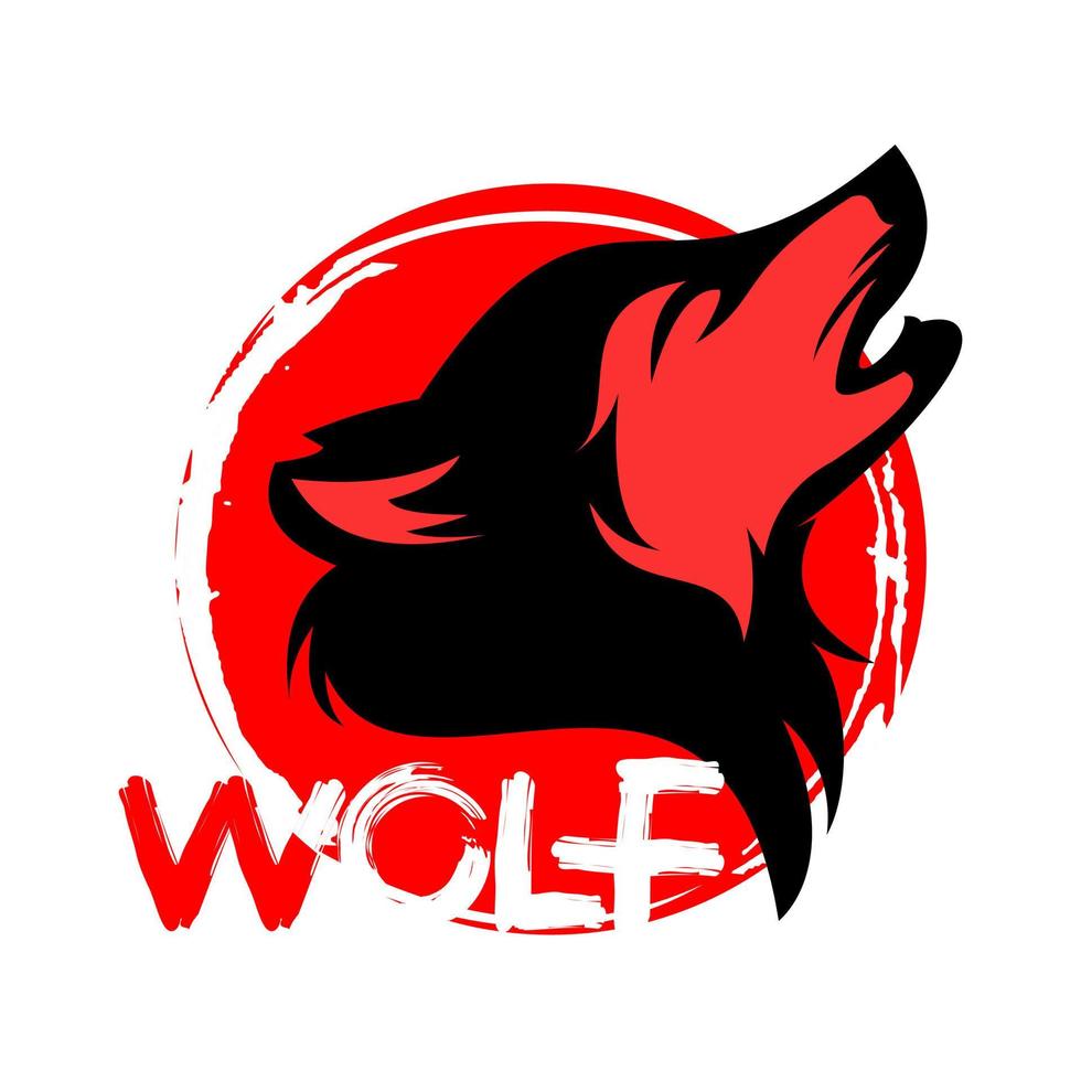 wolf head log vector