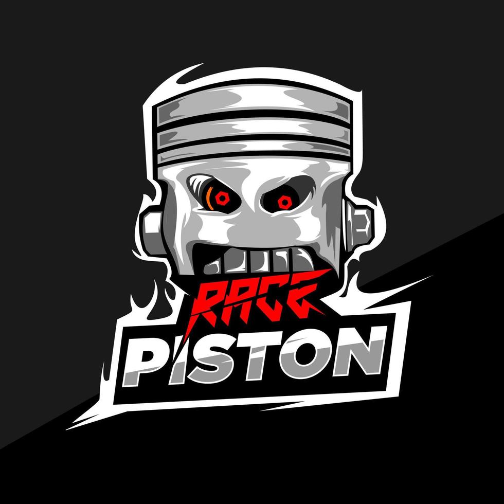 logotipo de la mascota de la carrera de pistón vector