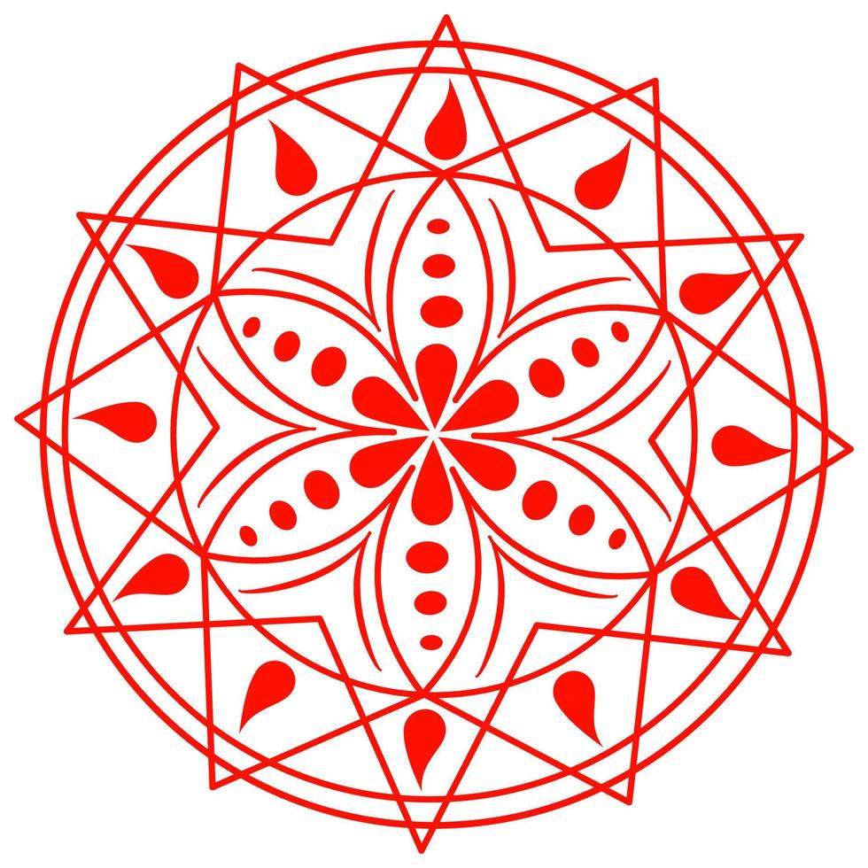 Vector for mandala in red color