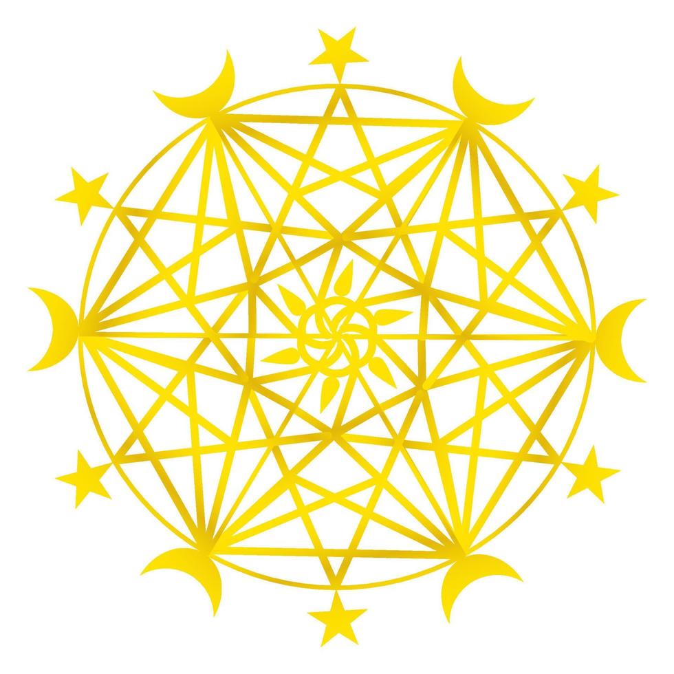 Vector for Islamic mandala in gold color