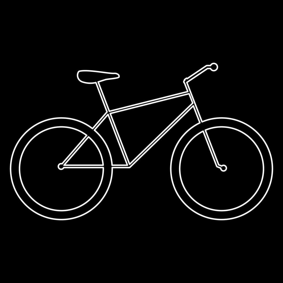Bicycle white outline icon vector