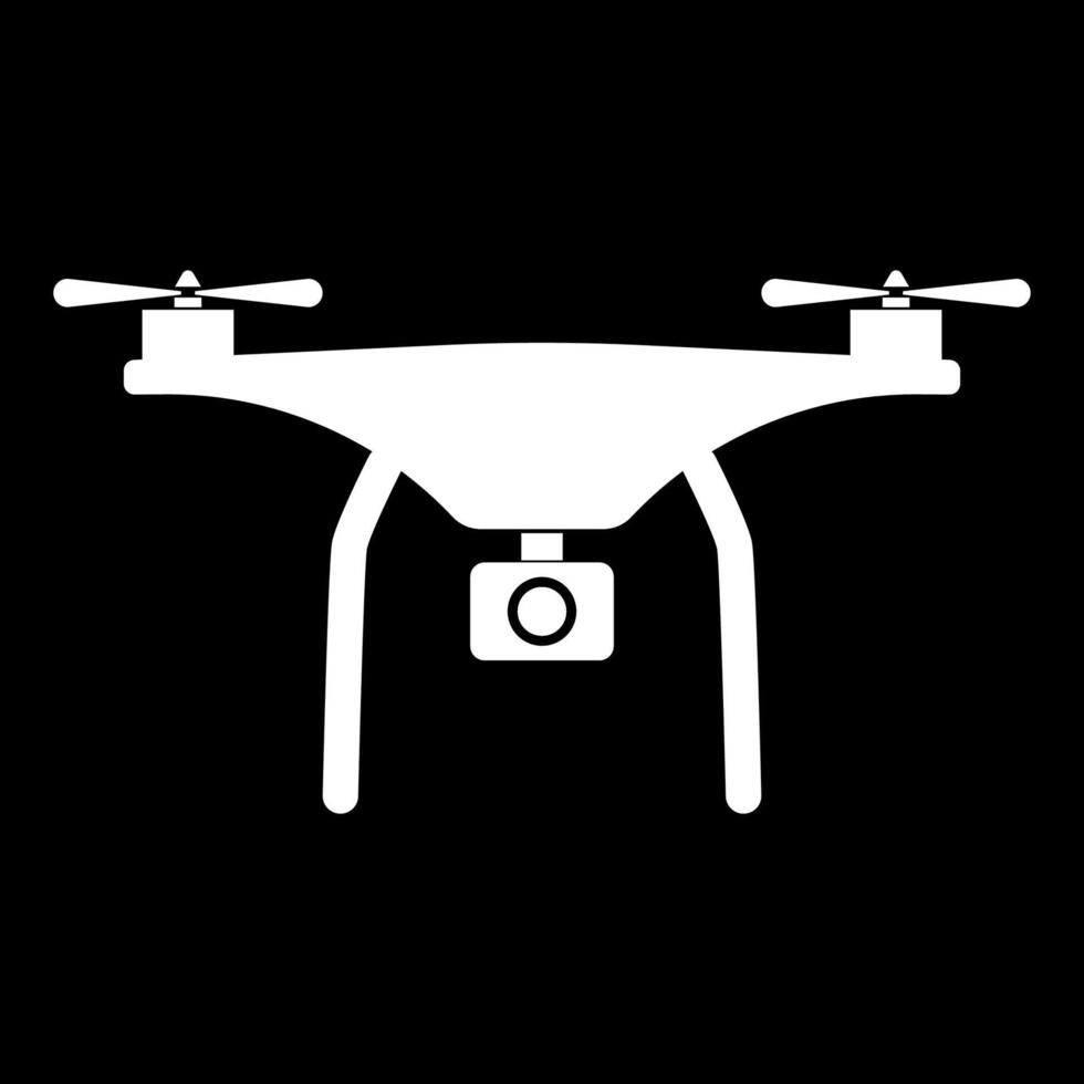 Drone white icon vector