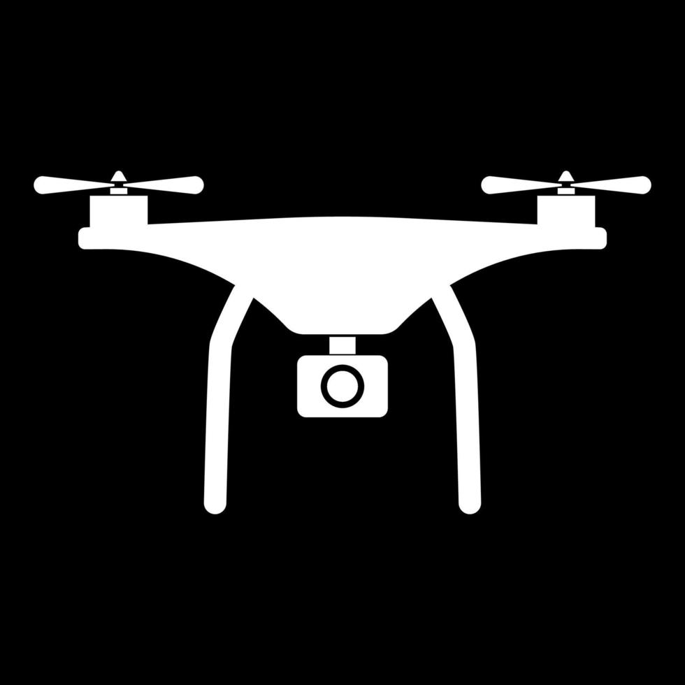 icono de dron blanco vector