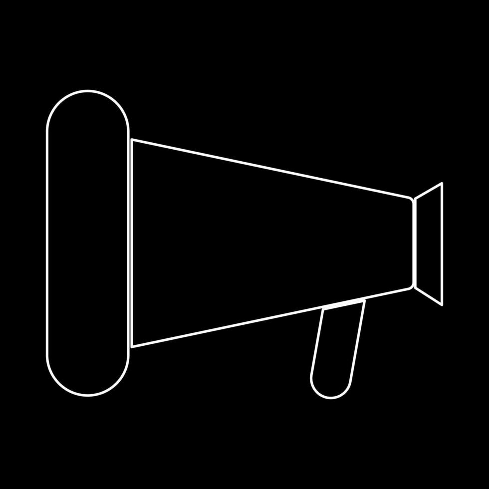 Loud speaker or megaphone white outline icon vector