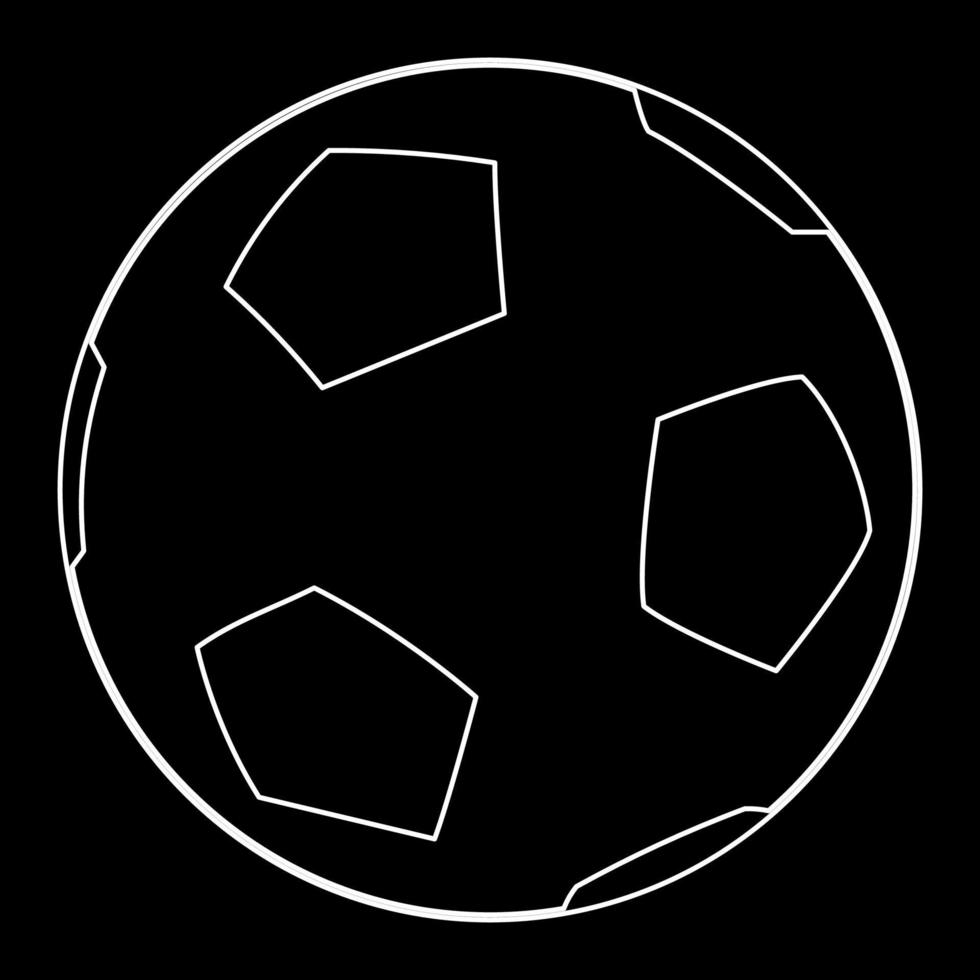 icono de contorno blanco de balón de fútbol vector