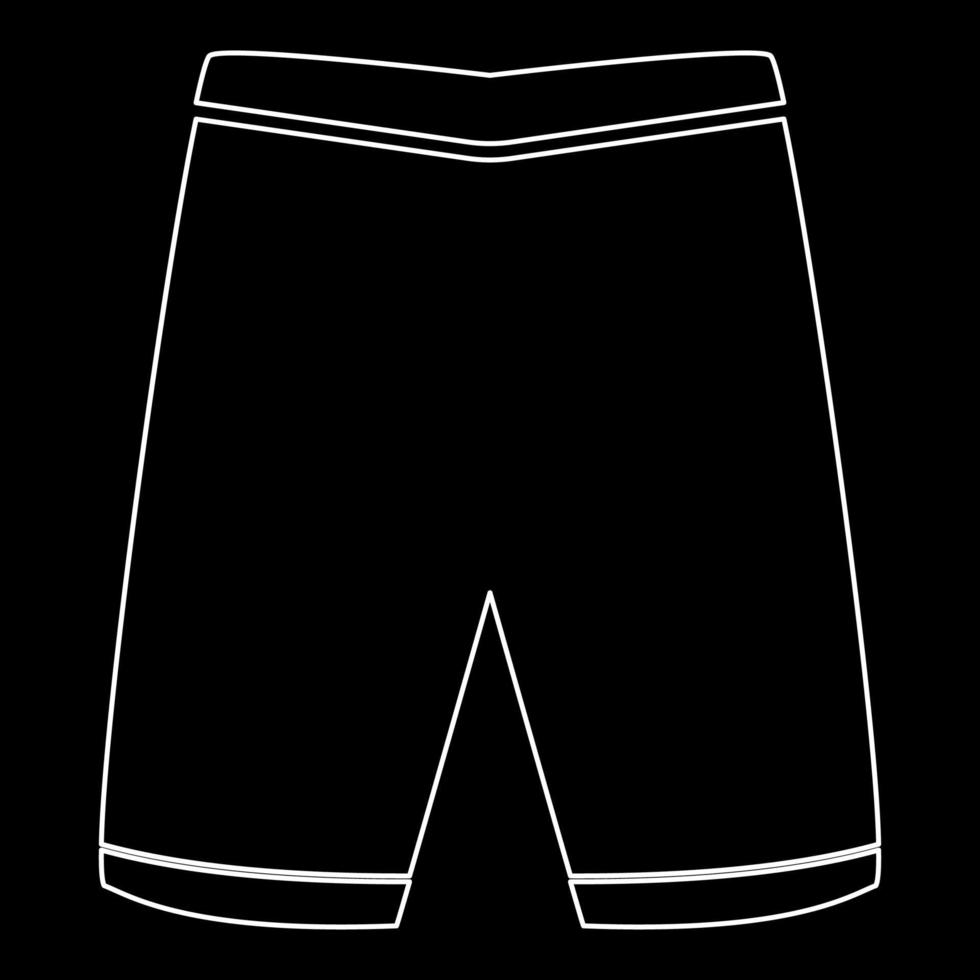 Shorts white outline icon vector
