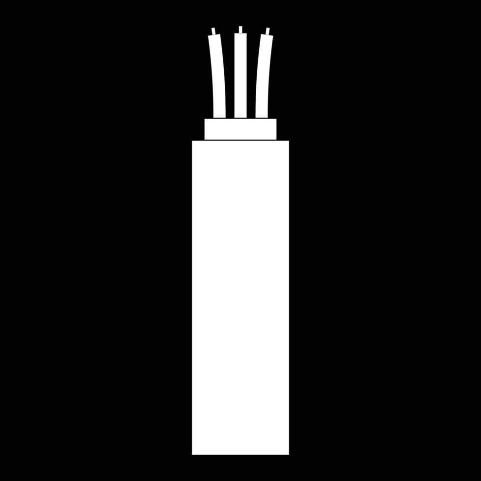 Electric cable icon white color vector