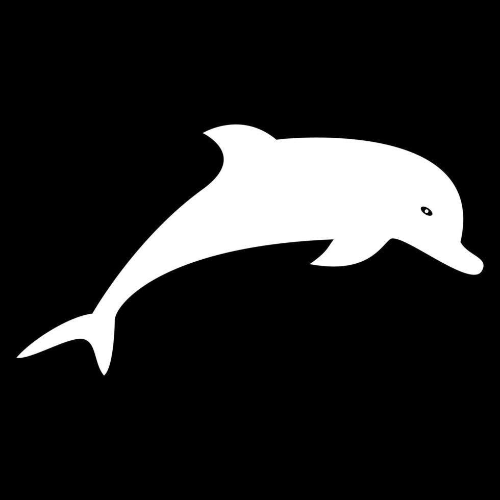 Dolphin icon white color vector