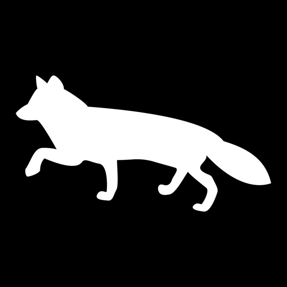 Fox of silhouettes icon white color vector