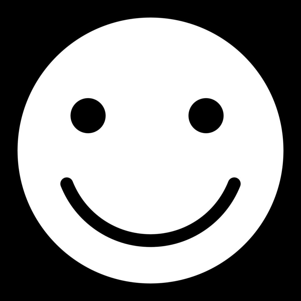 Smile icon white color vector