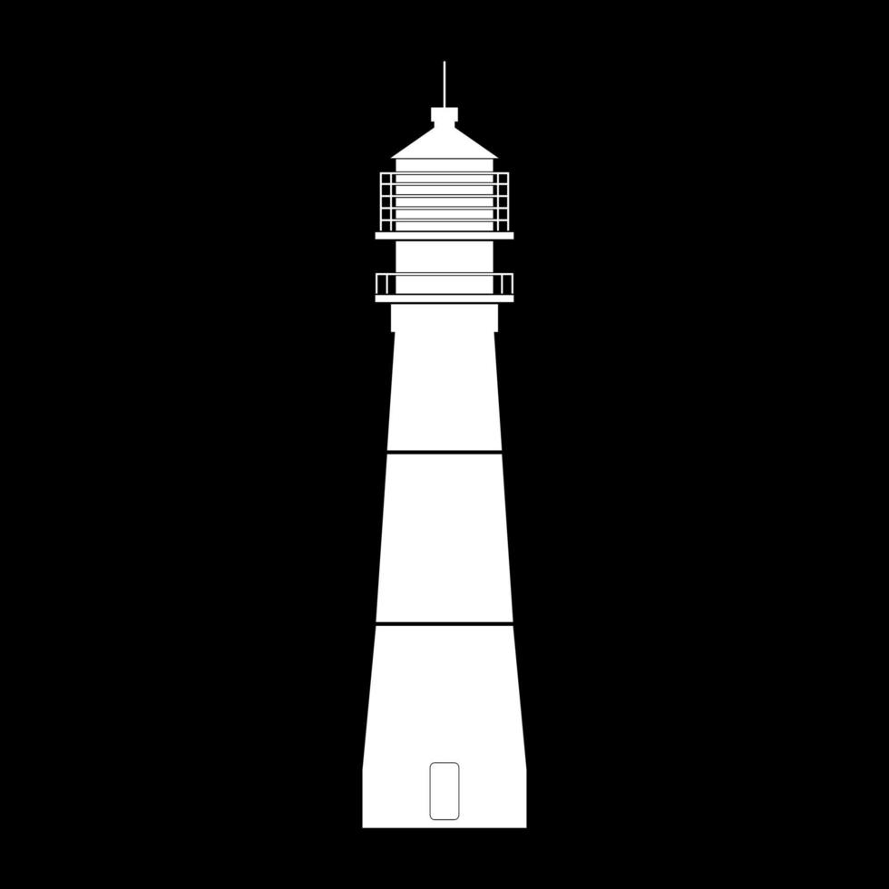 Lighthouse icon white color vector