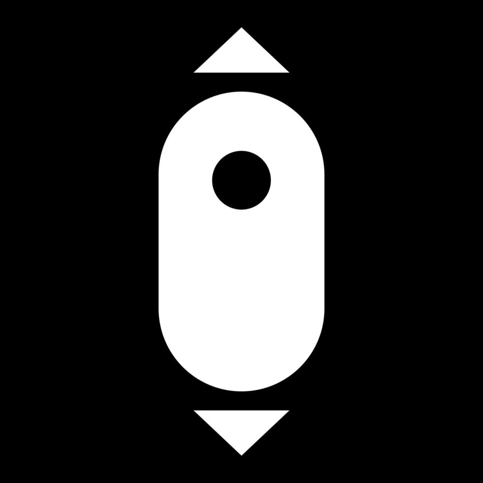Scroll down computer mouse icon white color vector