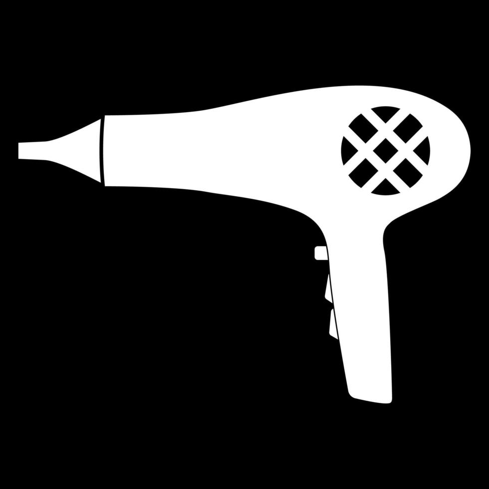 Blow dryer . Hair dryer icon white color vector