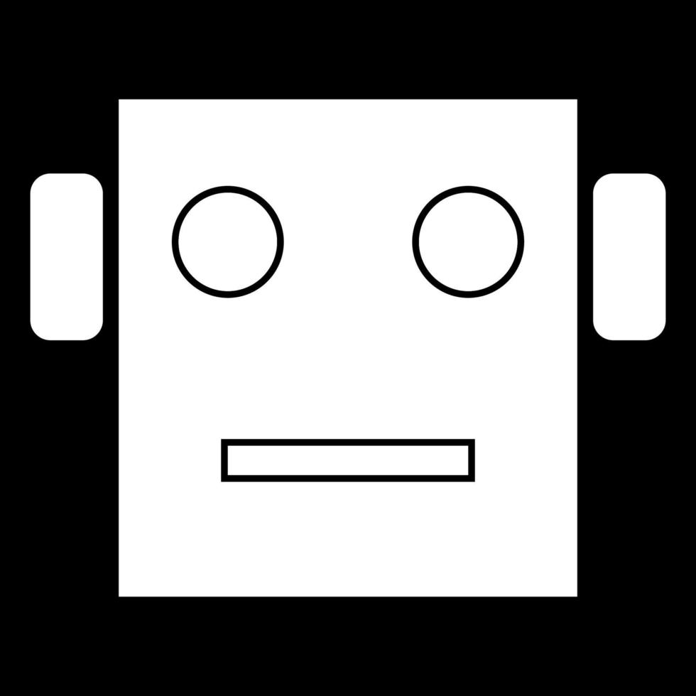 Robot head icon white color vector
