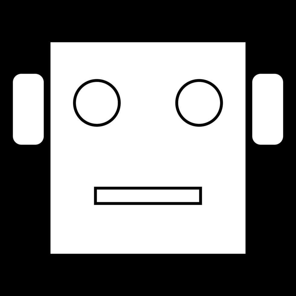 icono de cabeza de robot color blanco vector