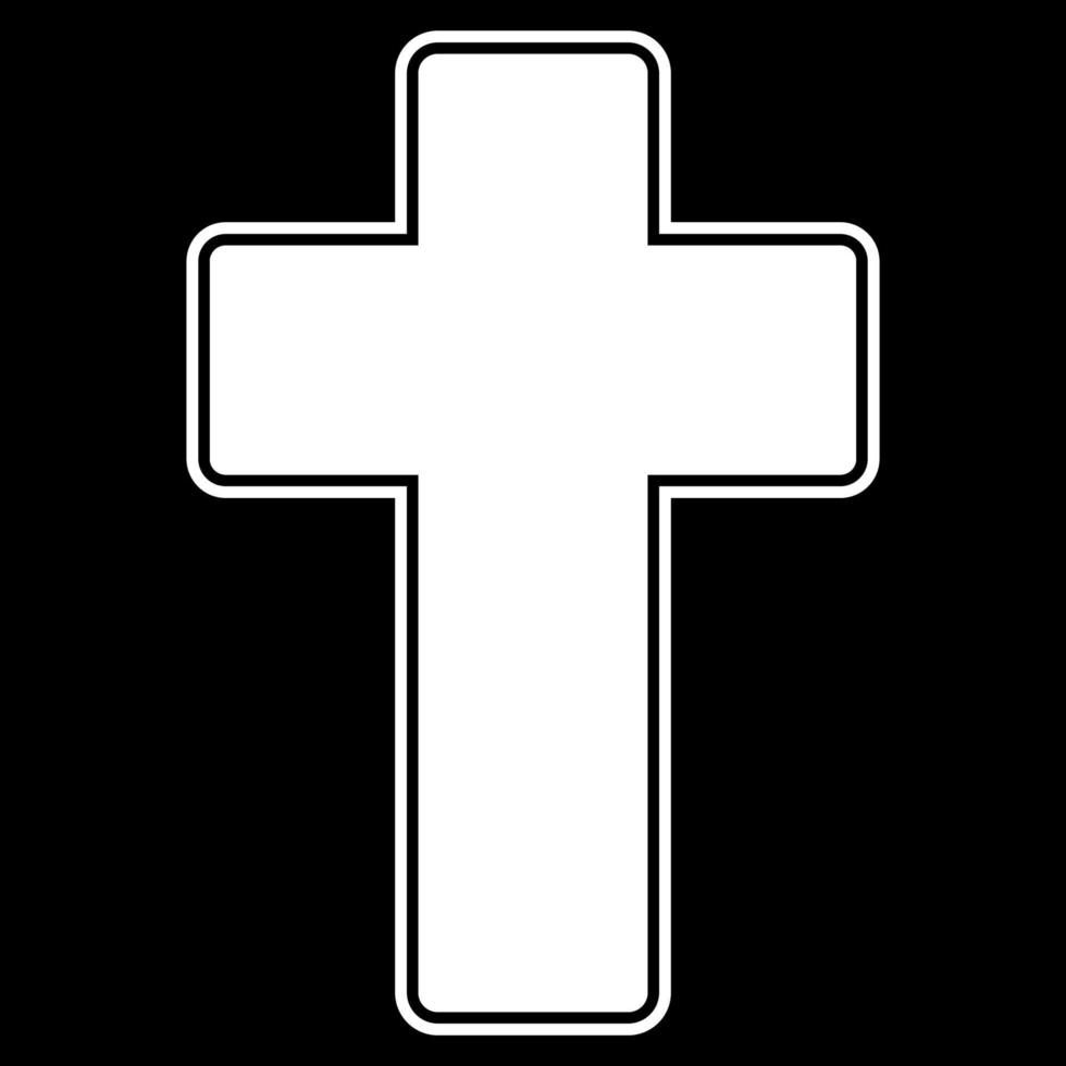 Church cross icon white color vector