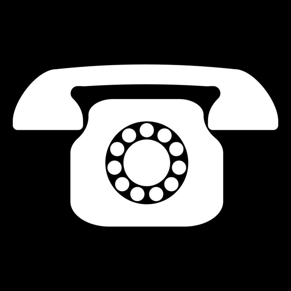 icono de teléfono retro color blanco vector