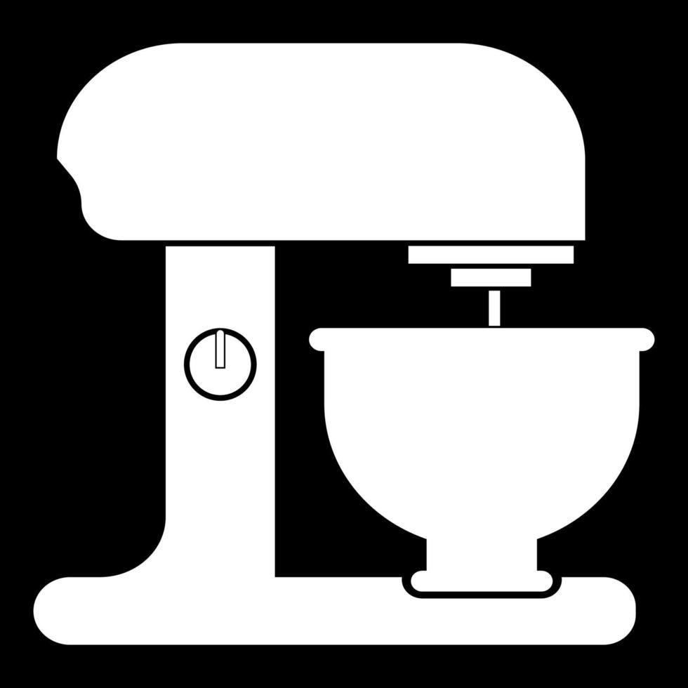 Food processor icon white color vector