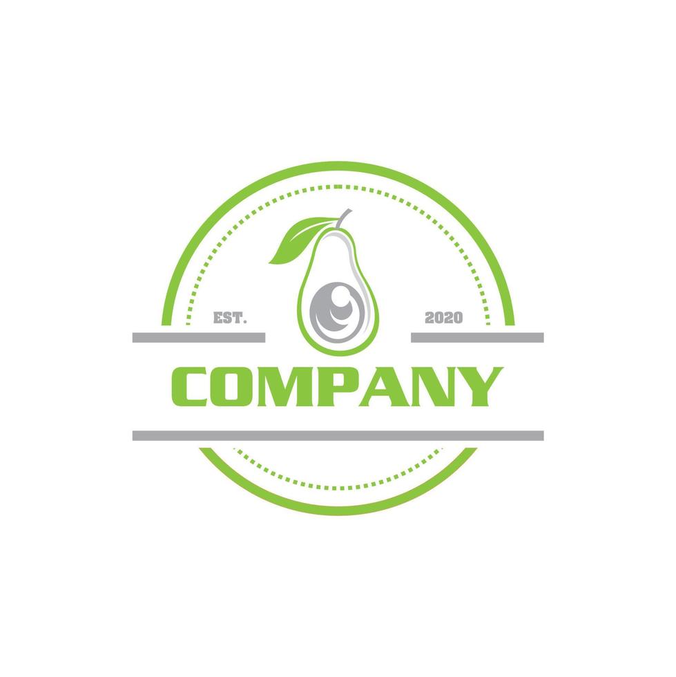 logotipo de aguacate, vector de logotipo de fruta