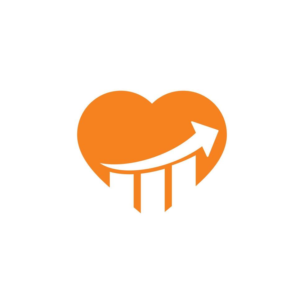 financial care logo , love finance logo vector