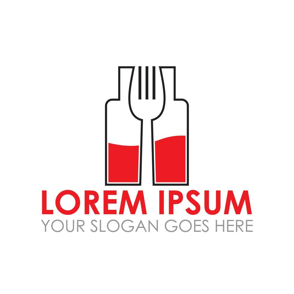 vector de comida y bebida, logotipo del restaurante