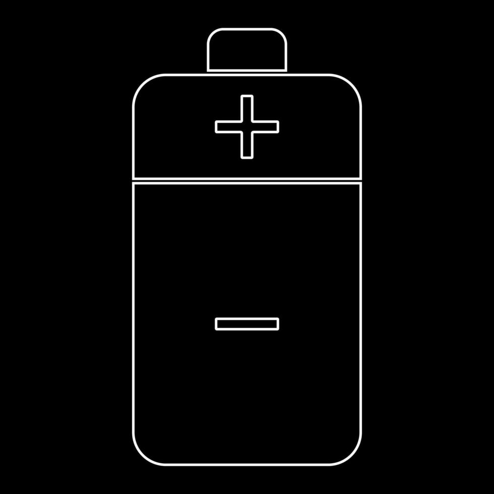 Battery white outline icon vector