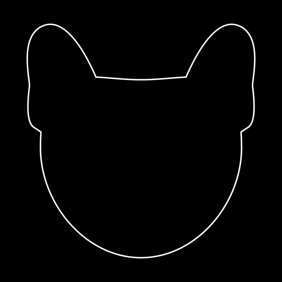 Head of dog white outline icon vector