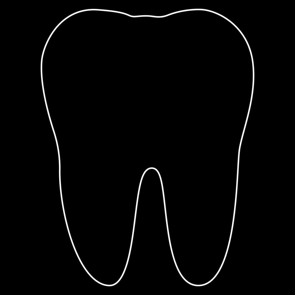 Tooth white outline icon vector