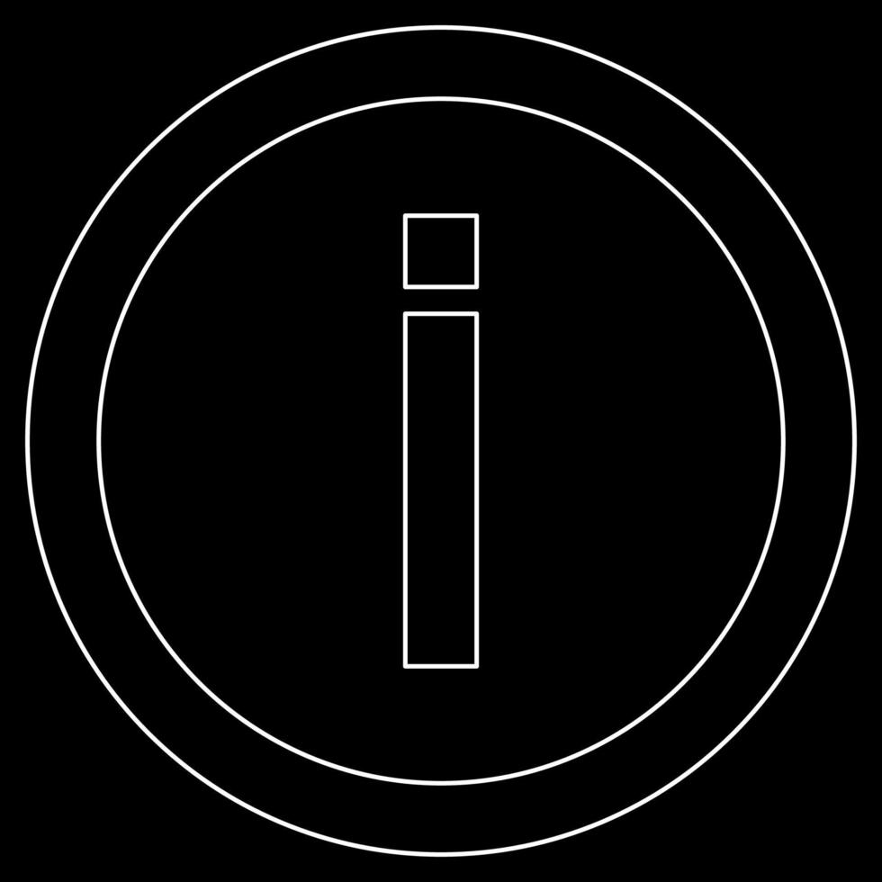 Information white outline icon vector