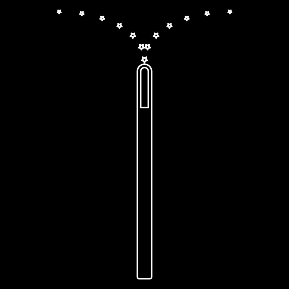 Magic wand white outline icon vector