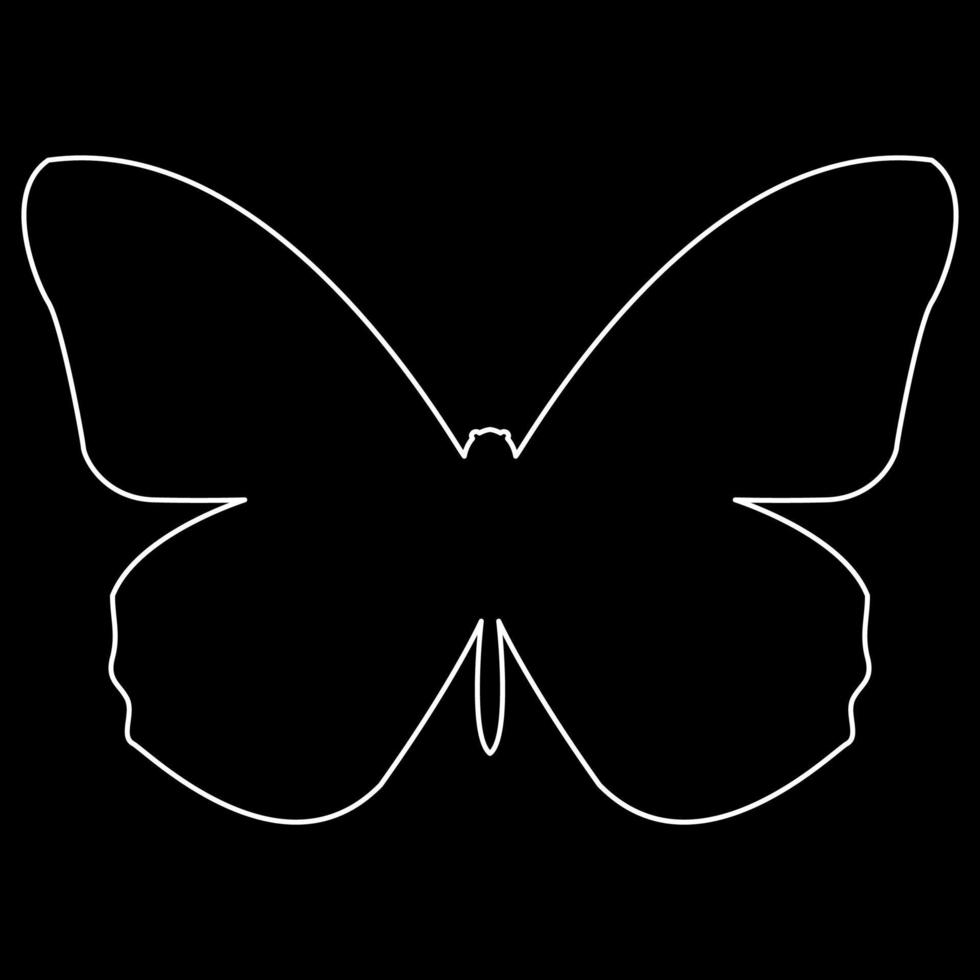 Butterfly white outline icon vector