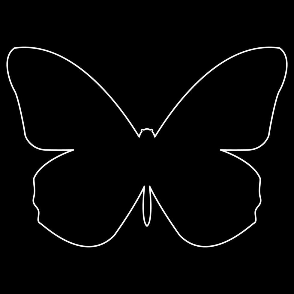 icono de contorno blanco de mariposa vector