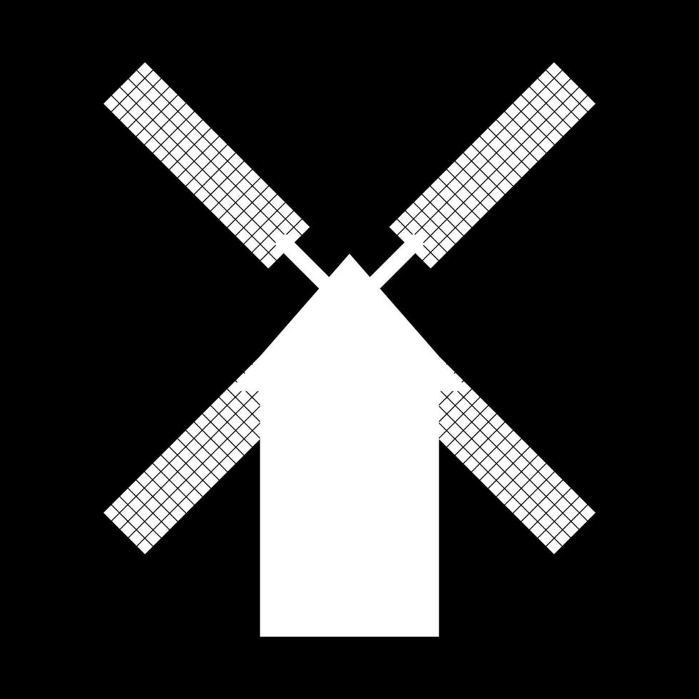 Mill icon white color vector