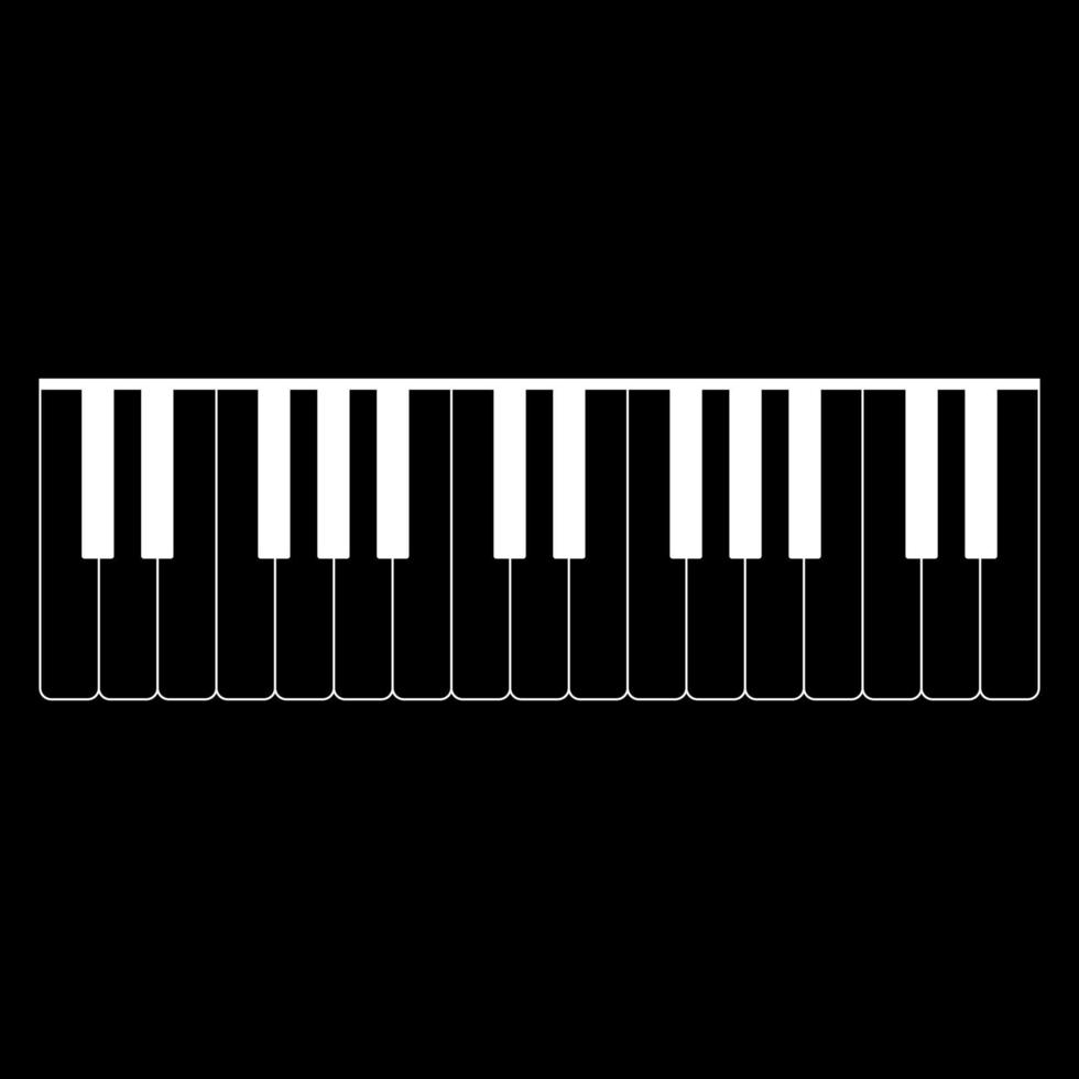 icono de teclas de piano color blanco vector