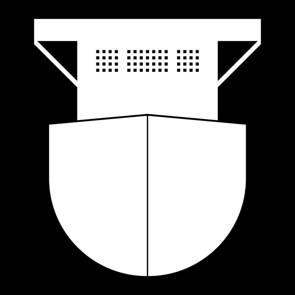 color blanco del icono del buque de carga marítimo vector