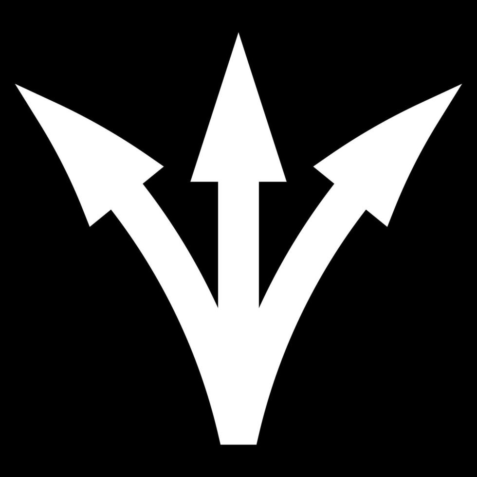 Three way direction arrow icon white color vector