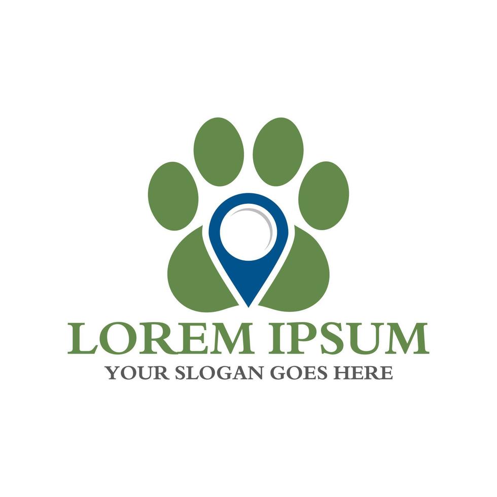logotipo de cuidado de mascotas pin, logotipo de cuidado de mascotas vector