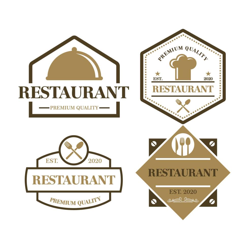 un conjunto de vectores de chef, un conjunto de logotipos de restaurantes