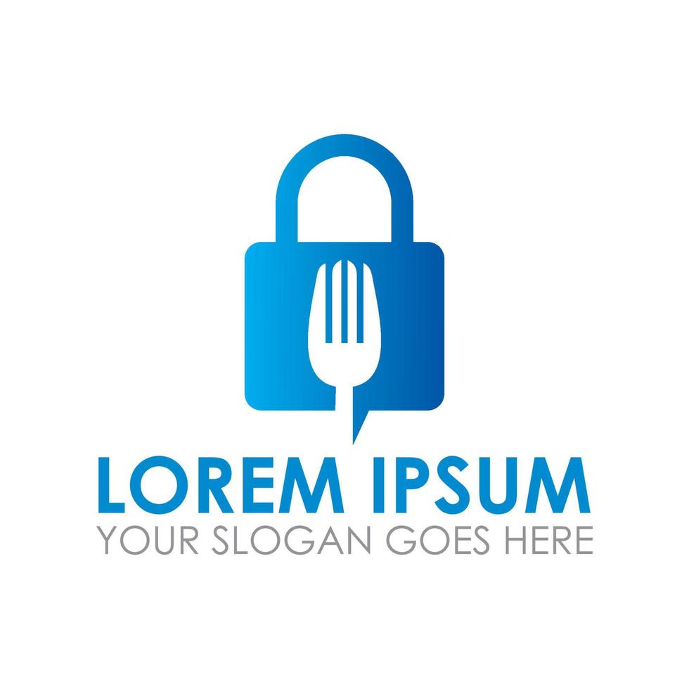 lock fork vector , food logo