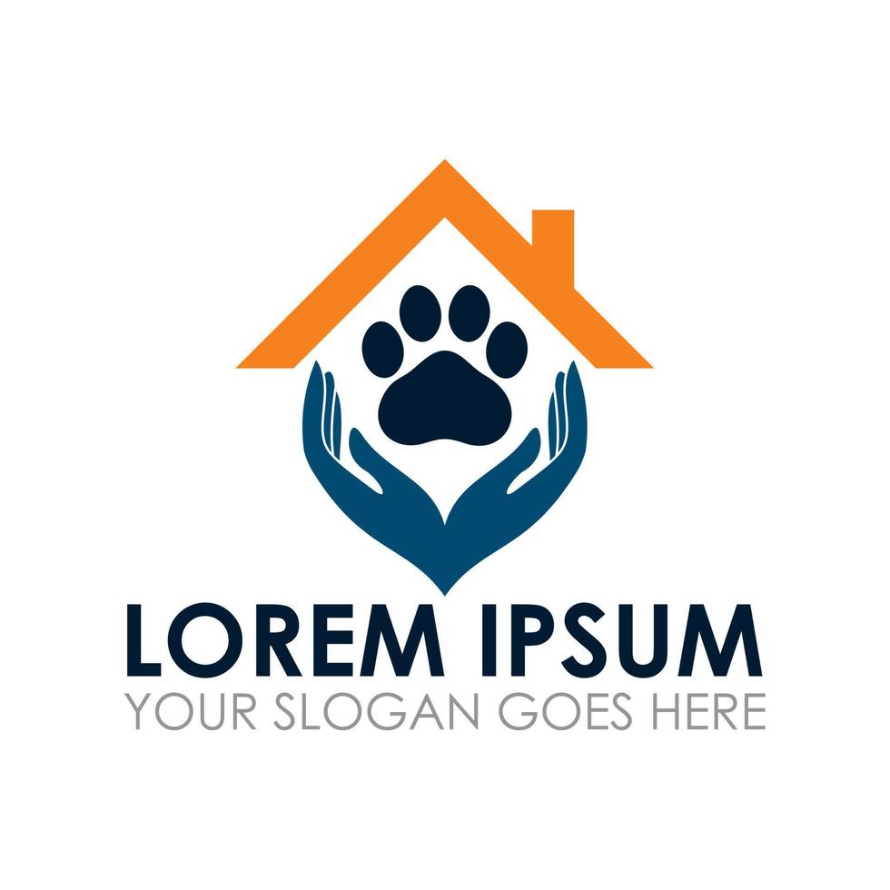 vector de casa de mascotas, logotipo veterinario