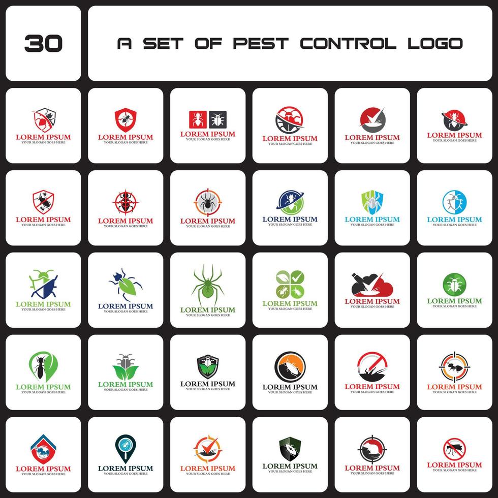a set of pest control logo , a set of pesticide logo vector