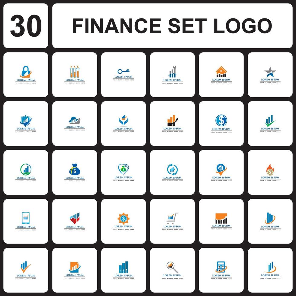 logotipo del conjunto de finanzas, logotipo financiero vector