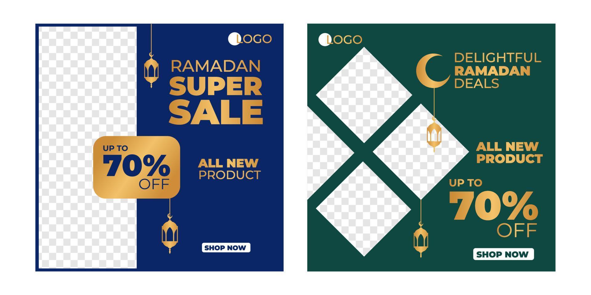 Ramadan sale discount banner template promotion vector
