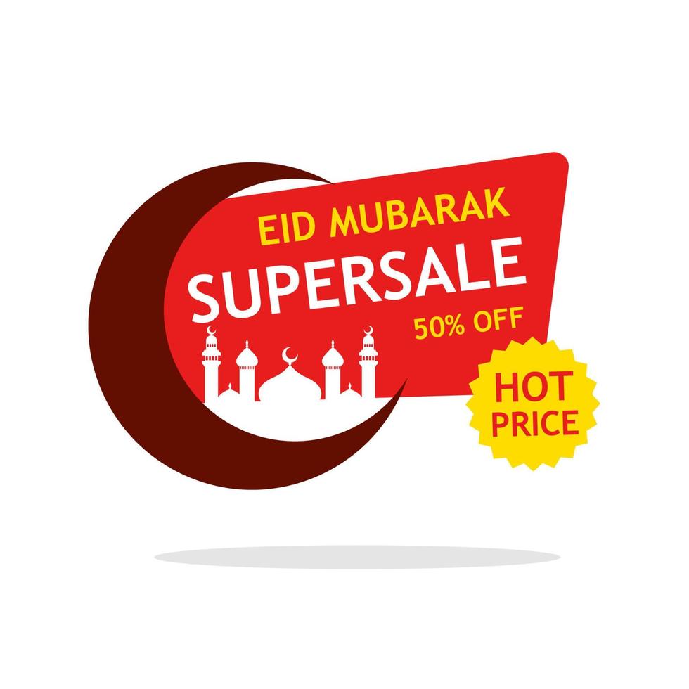 Eid mubarak Sale Design Vector. Suitable for Greeting Card, Poster and Banner vector