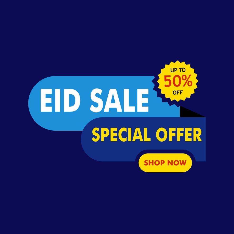 Modern Eid mubarak sale banner design vector