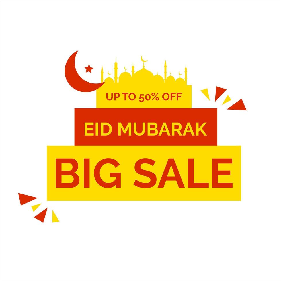 Eid Mubarak Sale Design for business. Discount Banner Promotion Template vector