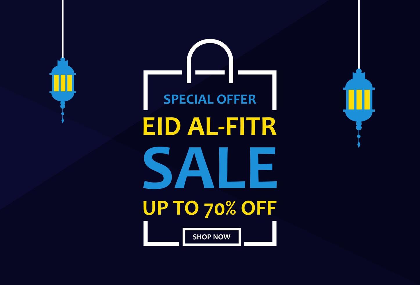 diseño de venta de eid mubarak para negocios. plantilla de promoción de banner de descuento vector